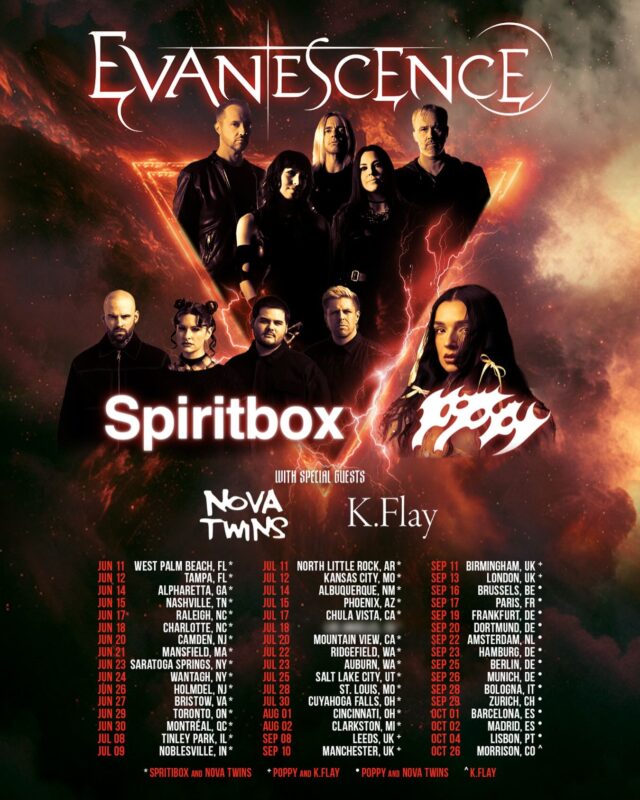 Evanescence World Tour 2026 North American UK And Europe Schedule Dates