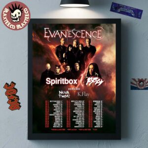 Evanescence World Tour 2026 North American UK And Europe Schedule Dates Home Decor Poster Canvas