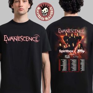 Evanescence World Tour 2026 North American UK And Europe Schedule Dates Two Sided T-Shirt