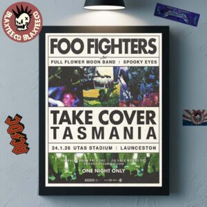 Foo Fighters Launceston Tasmania 2025 Event Poster At Utas Stadium On January 24 2026 Home Decor Poster Canvas