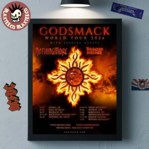 Godsmack World Tour 2026 Europe Schedule Tour Dates Home Decor Poster Canvas