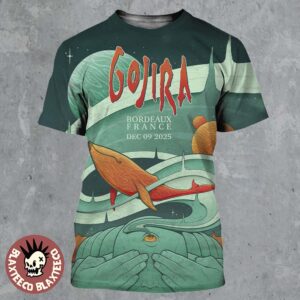 Gojira Bordeaux France 2025 Event Poster At Arkea Arena On December 9 2025 All Over Print Shirt