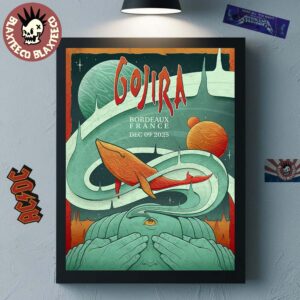 Gojira Bordeaux France 2025 Event Poster At Arkea Arena On December 9 2025 Home Decor Poster Canvas
