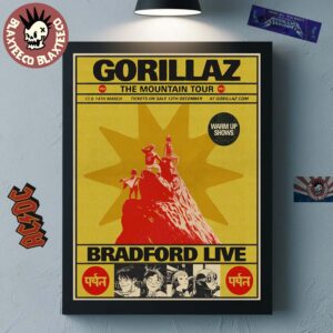 Gorillaz The Mountain Tour Warm Up Shows 2026 Bradford Live On 13 and 14 March 2026 Home Decor Poster Canvas