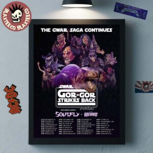 Gwar The Gwar Saga Gor-Gor Strikes Back Tour 2026 North America City Dates Home Decor Poster Canvas