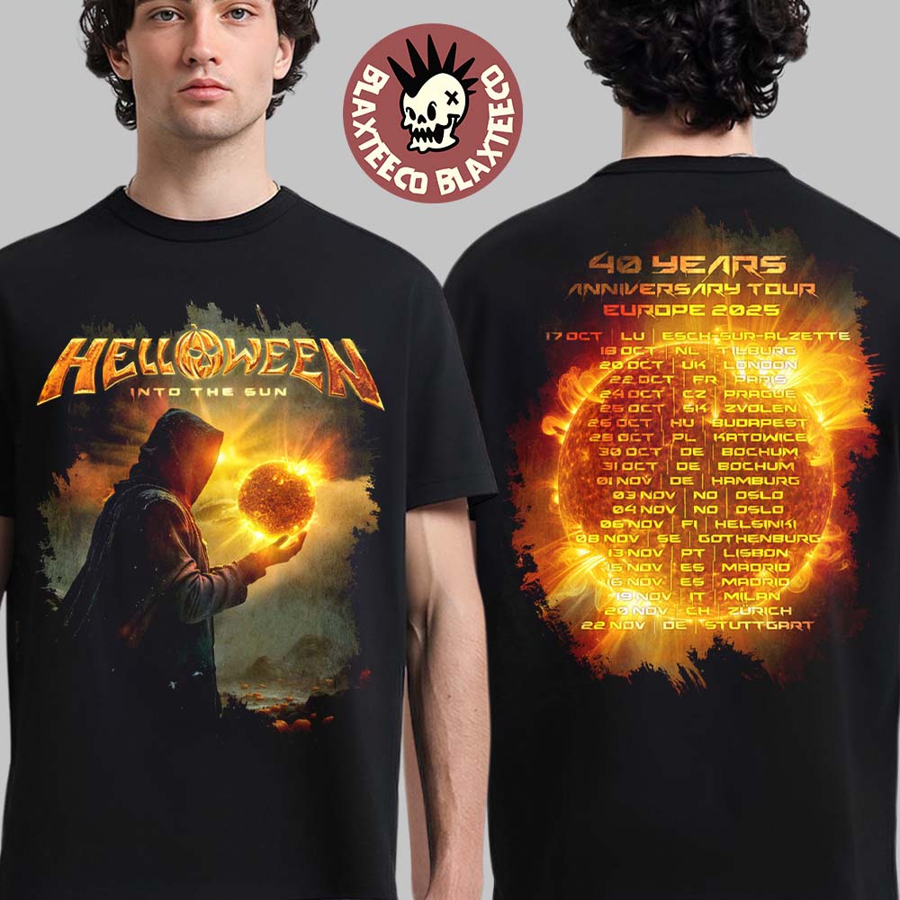 Helloween Into The Sun Europe 2025 Tour T-Shirt Helloween Into The Sun Europe 2025 Tour T-Shirt