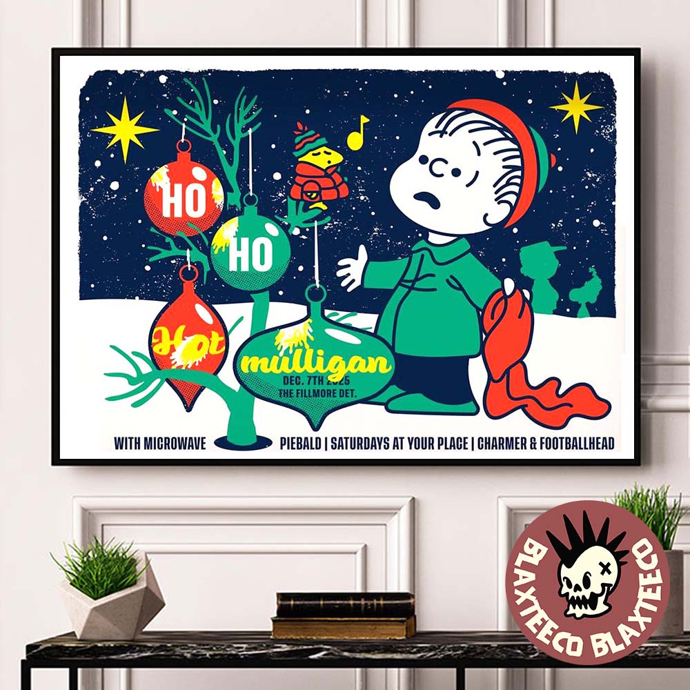 Ho Ho Hot Mulligan Detroit Michigan 2025 Night 2 VIP Poster At The Fillmore On December 7 2025 Festive Holiday Charlie Brown And Woodstock Poster Canvas Ho Ho Hot Mulligan Detroit Michigan 2025 Night 2 VIP Poster At The Fillmore On December 7 2025 Festive Holiday Charlie Brown And Woodstock Poster Canvas