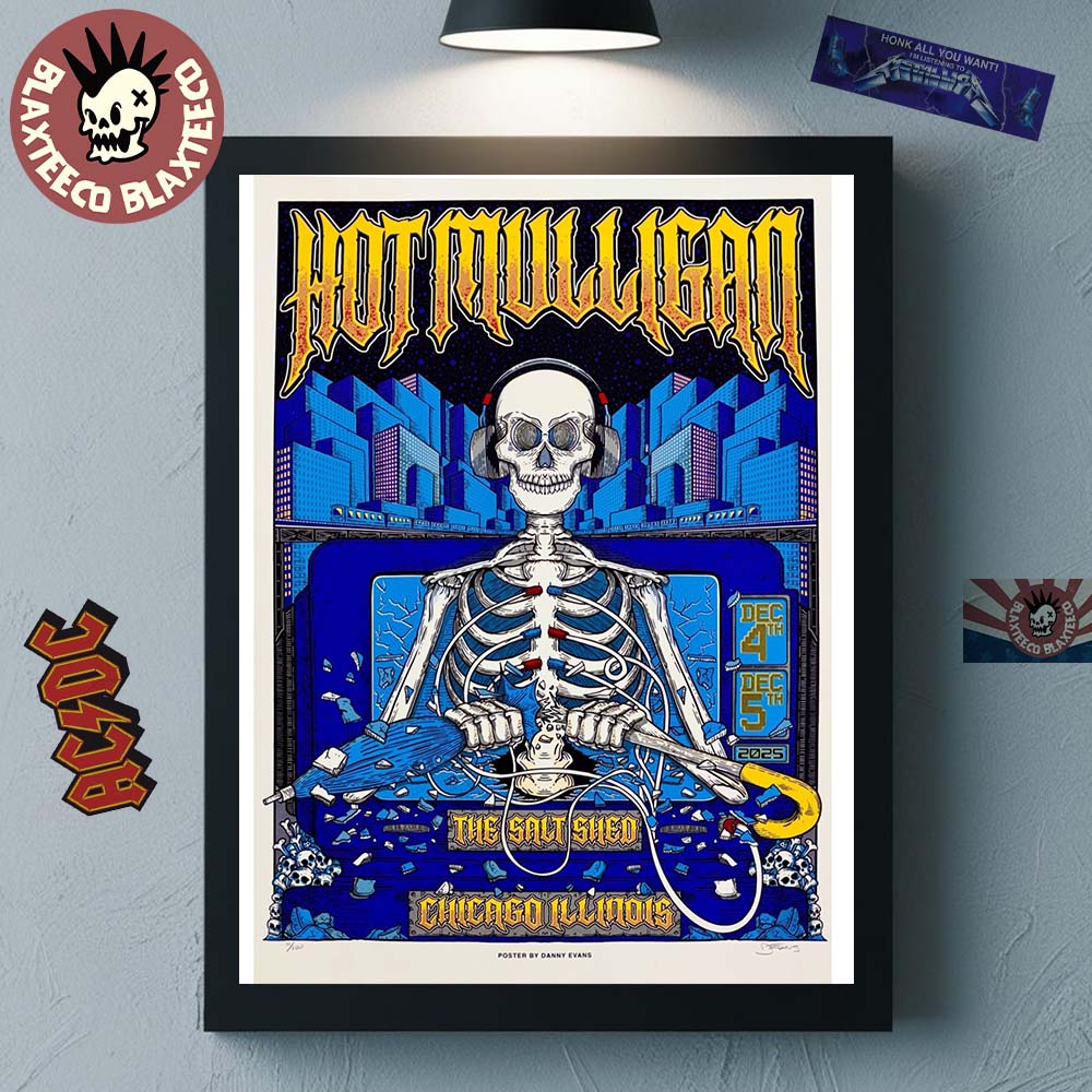 Hot Mulligan Chicago Illinois 2025 Shows Poster At The Salt Shed On December 4 And 5 2025 Home Decor Poster Canvas