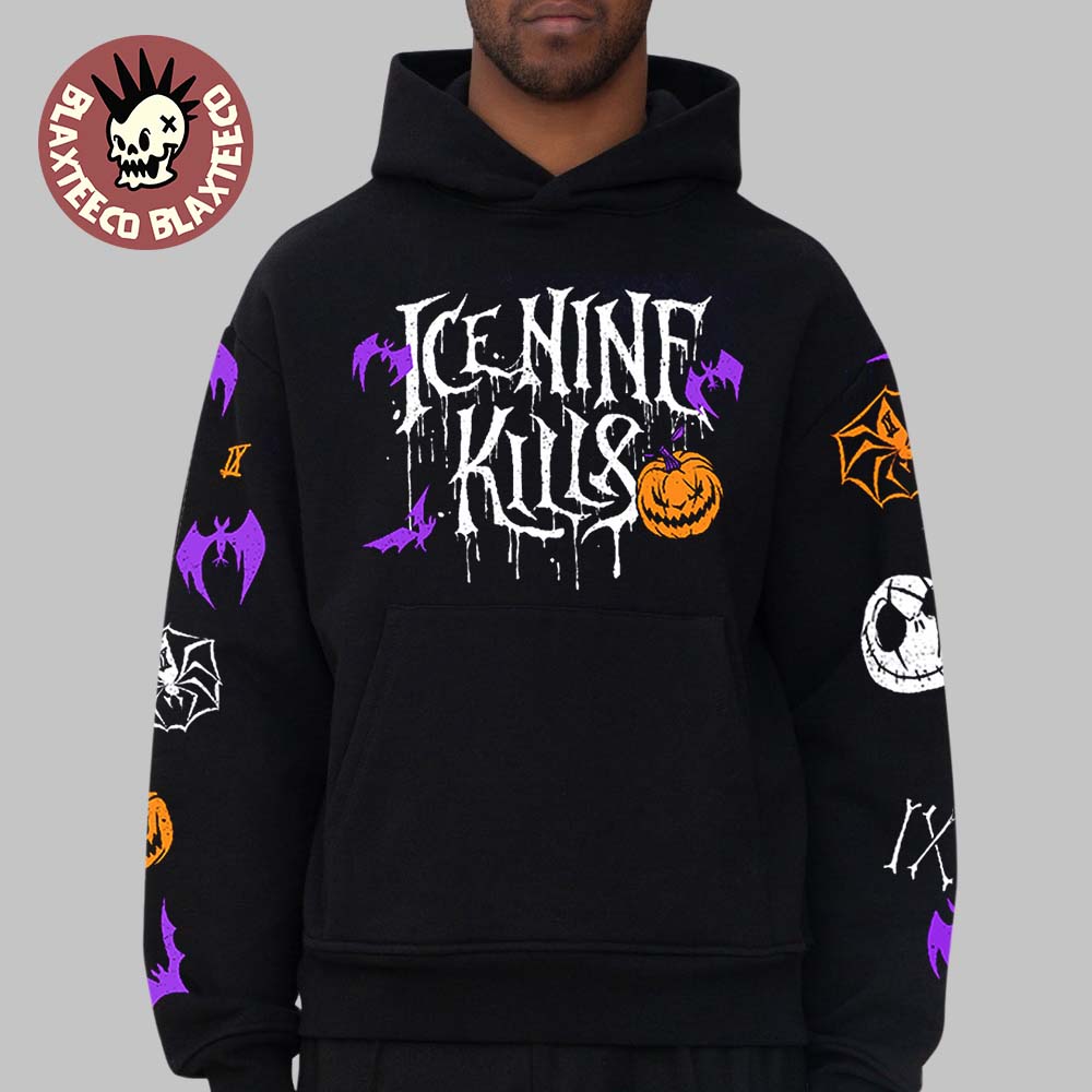 Ice Nine Kills Nightmare On The Ninth Before Christmas 2025 Witches Get Stitches Logo And Symbols Hoodie Ice Nine Kills Nightmare On The Ninth Before Christmas 2025 Witches Get Stitches Logo And Symbols Hoodie