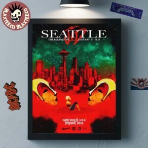 JID Seattle 2025 Show Poster At The Paramount On January 27 2026 God Does Like Paradise Tour Decor Poster Canvas