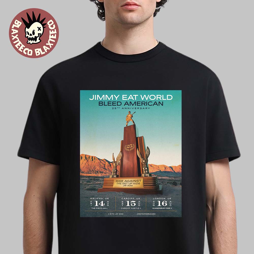 Jimmy Eat World Bleed American 25 Anniversary 2026 UK Dates T-Shirt Jimmy Eat World Bleed American 25 Anniversary 2026 UK Dates T-Shirt