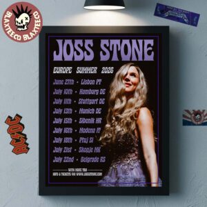Joss Stone Europe Summer 2026 Tour Schedule Dates Home Decor Poster Canvas