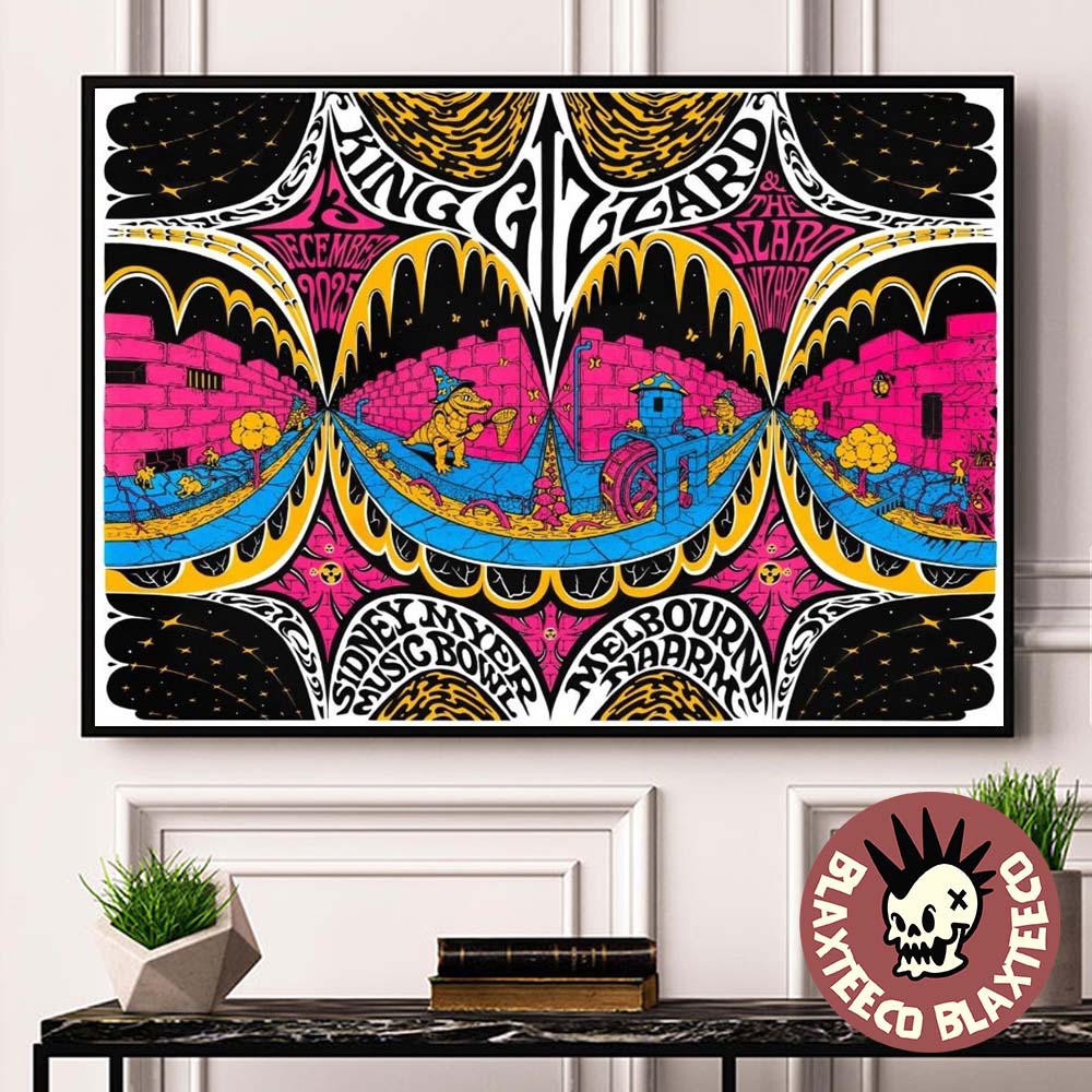 King Gizzard And The Lizard Wizard Naarm Melbourne 2025 Night 2 Event Poster At Sidney Myer Music Bowl On December 13 2025 Decor Poster Canvas King Gizzard And The Lizard Wizard Naarm Melbourne 2025 Night 2 Event Poster At Sidney Myer Music Bowl On December 13 2025 Decor Poster Canvas