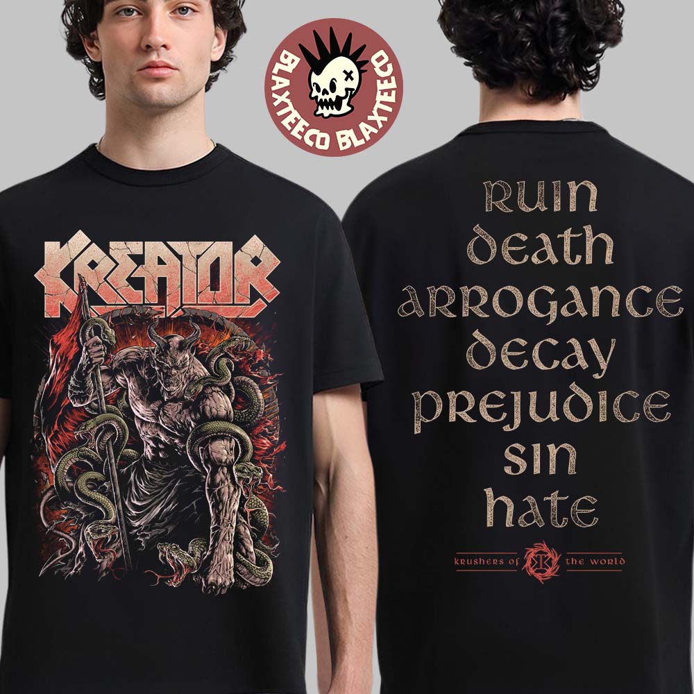 Kreator Krushers Of The World Merch Seven Serpents T-Shirt Kreator Krushers Of The World Merch Seven Serpents T-Shirt
