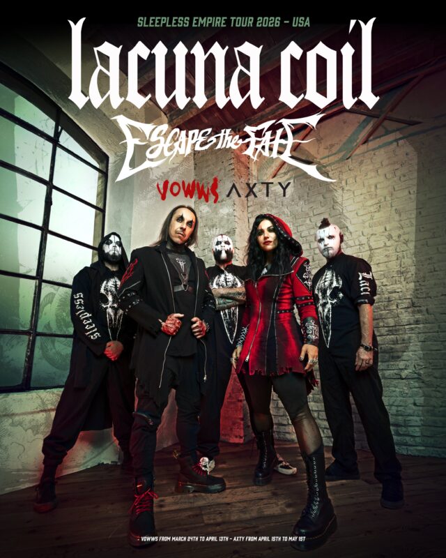 Lacuna Coil Sleepless Empire Tour 2026 North America Schedule Dates