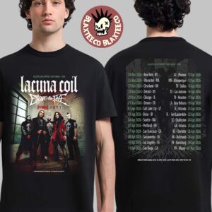 Lacuna Coil Sleepless Empire Tour 2026 North America Schedule Dates Two Sided T-Shirt