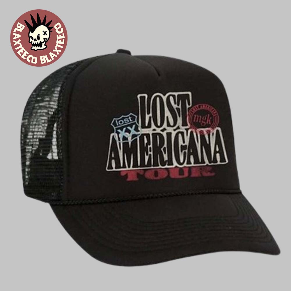 Machine Gun Kelly Losst Americana Tour 2025 2026 Merch Trucker Hat Machine Gun Kelly Losst Americana Tour 2025 2026 Merch Trucker Hat