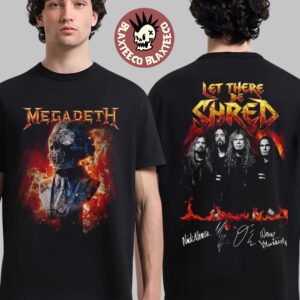 Megadeth Let There Be Shred Band Potrait With Signatures T-Shirt