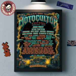 Motocultor Festival 2026 Full Lineup In Carhaix France On 13 14 15 16 August 2026 Home Decor Poster Canvas