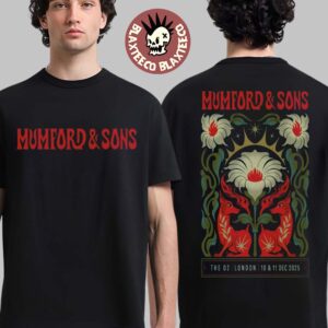 Mumford And Sons London UK 2025 Event Poster At The O2 On 10 And 11 December 2025 Two Sided T-Shirt