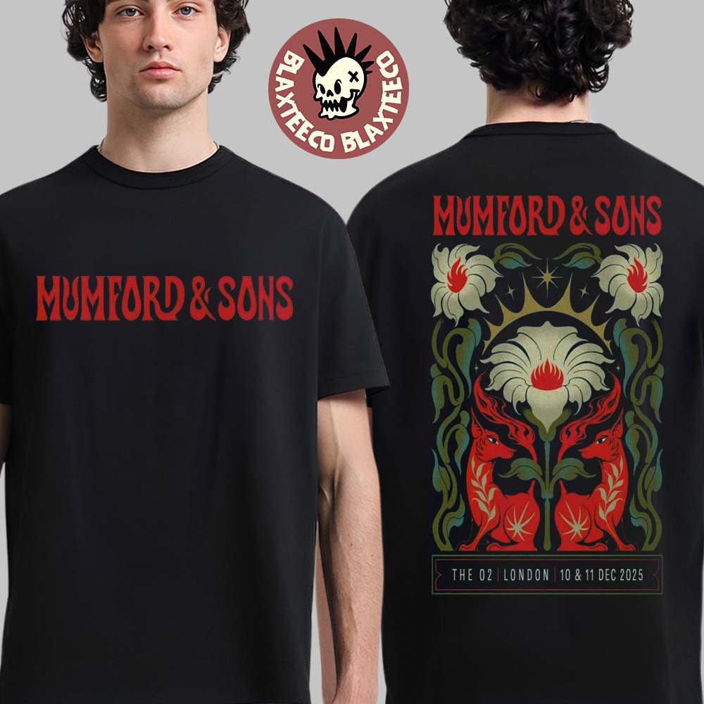Mumford And Sons London UK 2025 Event Poster At The O2 On 10 And 11 December 2025 Two Sided T-Shirt Mumford And Sons London UK 2025 Event Poster At The O2 On 10 And 11 December 2025 Two Sided T-Shirt