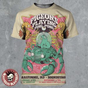 Pigeons Playing Ping Pong Baltimore Maryland 2026 Event Poster At Soundstage On January 23 And 24 2026 All Over Print Shirt
