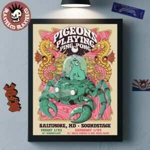 Pigeons Playing Ping Pong Baltimore Maryland 2026 Event Poster At Soundstage On January 23 And 24 2026 Home Decor Poster Canvas