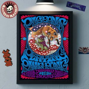 Pigeons Playing Ping Pong Port Chester New York 2025 Venue Poster On December 19 And 20 2025 At The Capitol Theatre  The Wizard Frog And The Fox Art Poster Canvas