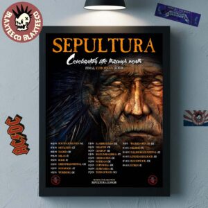 Sepultura Celebrating Life Through Death Final European Tour 2026 Schedule Dates Home Decor Poster Canvas