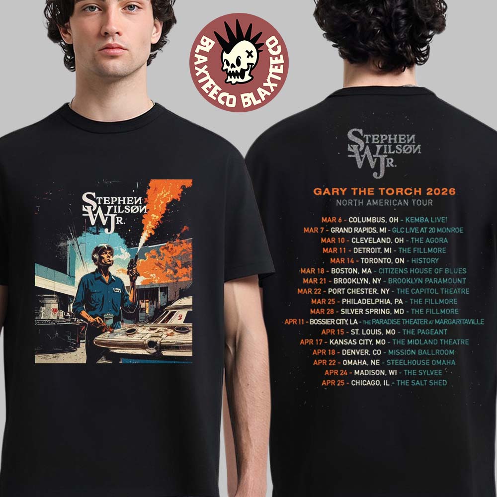 Stephen Wilson Jr Gary The Torch 2026 Tour Schedule Dates Two Sided T-Shirt Stephen Wilson Jr Gary The Torch 2026 Tour Schedule Dates Two Sided T-Shirt