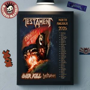 Testament Thrash Of The Titans North America 2026 Tour Schedule Dates Home Decor Poster Canvas