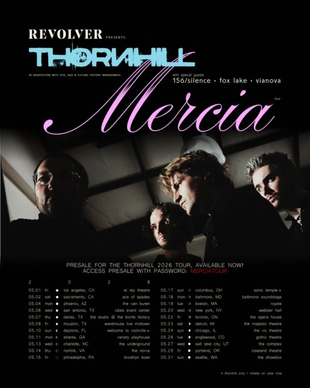 Thornhill 2026 Mercia Tour North America Schedule Dates