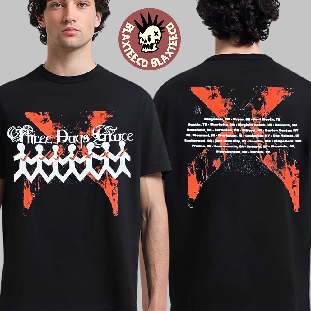 Three Days Grace 2025 Tour Venue Merch One X T-Shirt Three Days Grace 2025 Tour Venue Merch One X T-Shirt