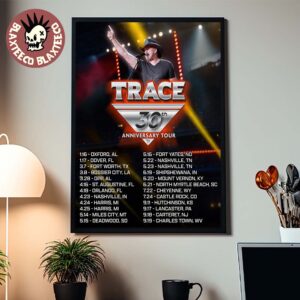 Trace Adkins 30th Anniversary Tour 2026 North American City Dates Home Decor Poster Canvas