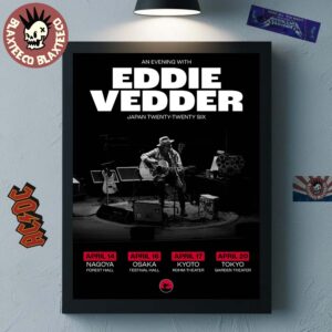 An Evening With Eddie Vedder Japan 2026 Solo Tour On April Home Decor Poster Canvas