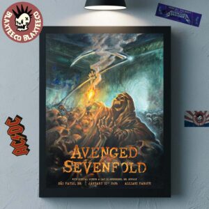 Avenged Sevenfold Sao Paulo Brazil 2026 Exclusive Venue Poster At Allianz Parque On January 31 2026 Poster Canvas