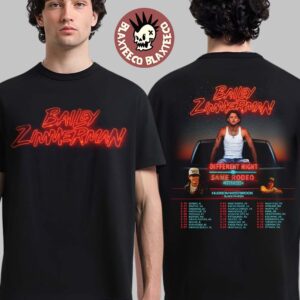 Bailey Zimmerman Different Night Same Rodeo Tour 2026 Two Sided T-Shirt