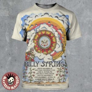 Billy Strings Summer 2026 Tour The Sun Art With Schedule Dates From July To August All Over Print Shirt
