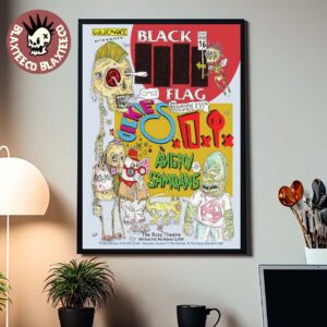 Black Flag West Hollywood California 2026 Two Nights Of Punk Rock Event Poster At The Roxy Theatre On January 16 17 2026 Poster Canvas