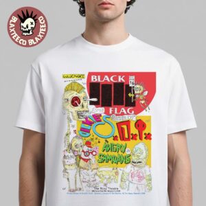 Black Flag West Hollywood California 2026 Two Nights Of Punk Rock Event Poster At The Roxy Theatre On January 16 17 2026 T Shirt