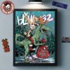 Blink 182 Happy Holidays 2025 Merry Xmas Rabbit Riding Velociraptor Poster Canvas