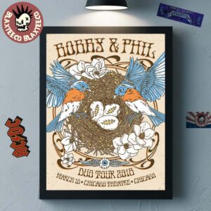 Bob Weir x Phil Lesh Bobby And Phil Duo Tour 2018 Night 1 Gig Poster For Show In Chicago At Chicago Theatre On March 10 2018 Poster Canvas
