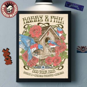 Bob Weir x Phil Lesh Bobby And Phil Duo Tour 2018 Night 2 Gig Poster For Show In Chicago At Chicago Theatre On March 11 2018 Poster Canvas