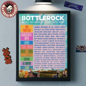 BottleRock Napa Valley 2026 Festival Full Lineup The First Taste Of Summer From May 22 To 24 2026 At Napa Valley Expo California Poster Canvas