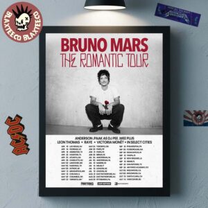 Bruno Mars The Romantic Tour 2026 Schedule Dates Home Decor Poster Canvas