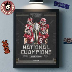 CFP National Championship 2025 2026 Indiana Hoosiers National Champions Perfection Never Daunted Decor Poster Canvas