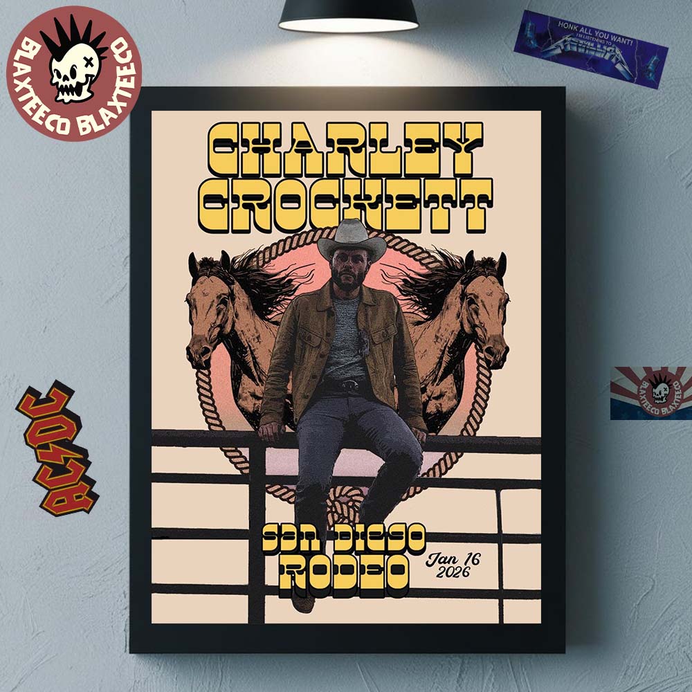Charley Crockett San Diego Rodeo 2026 Poster Taking Over Gallagher Square On January 16 2026 Decor Poster Canvas Charley Crockett San Diego Rodeo 2026 Poster Taking Over Gallagher Square On January 16 2026 Decor Poster Canvas