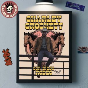 Charley Crockett San Diego Rodeo 2026 Poster Taking Over Gallagher Square On January 16 2026 Decor Poster Canvas