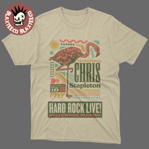 Chris Stapleton Hard Rock Live 2026 Night 1 Event Poster In Hollywood Florida On January 10 2026 Pink Flamingo Art T-Shirt