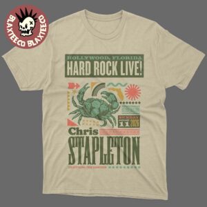 Chris Stapleton Hard Rock Live 2026 Night 2 Event Poster In Hollywood Florida On January 11 2026 Crab Art T-Shirt